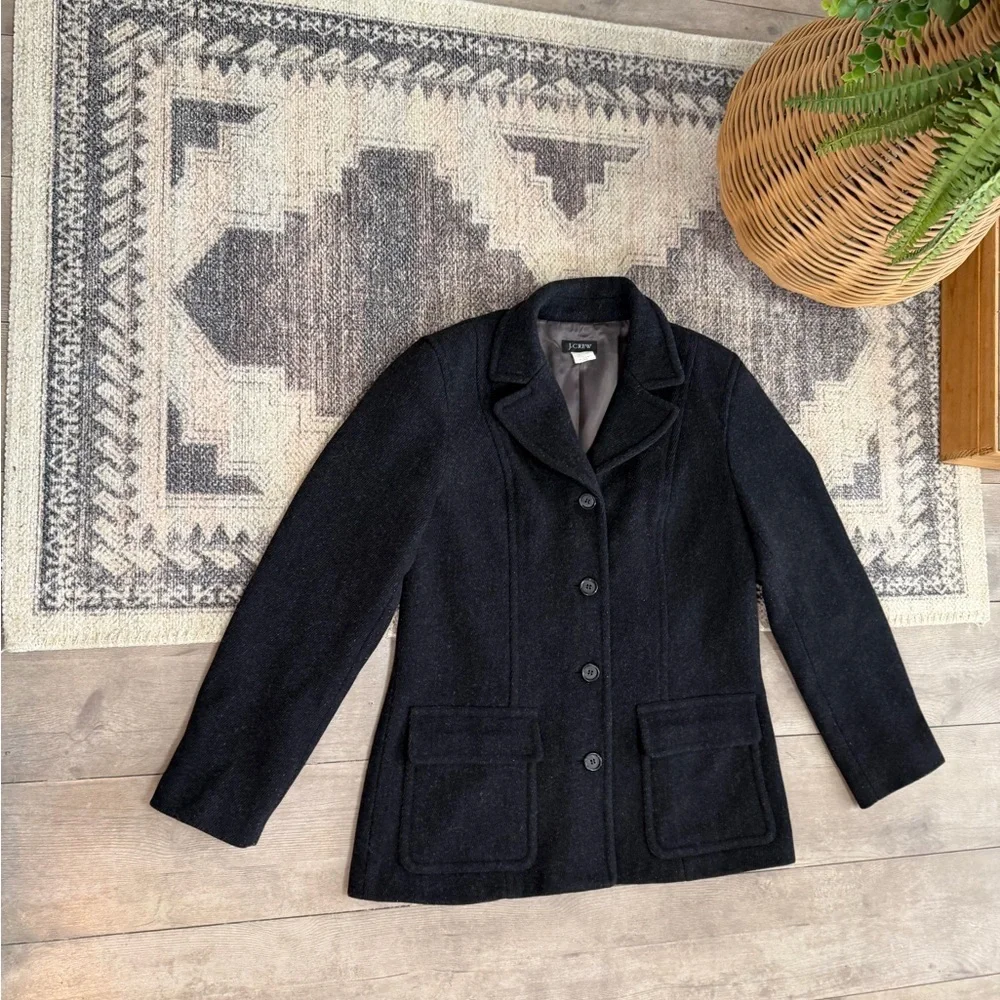 Vintage Y2K J. Crew Petite Women’s Peacoat Virgin Wool Cashmere Nylon
